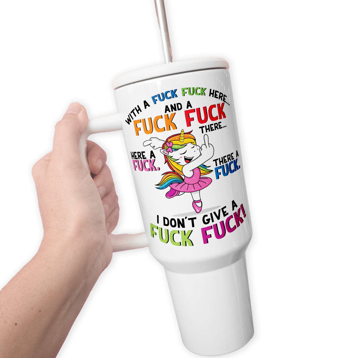 Fuck Fuck Here Unicorn 40 Oz Tumbler