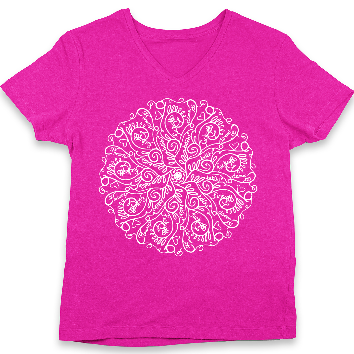 Curse Word Mandala Women's V-Neck (Ladies Fit)