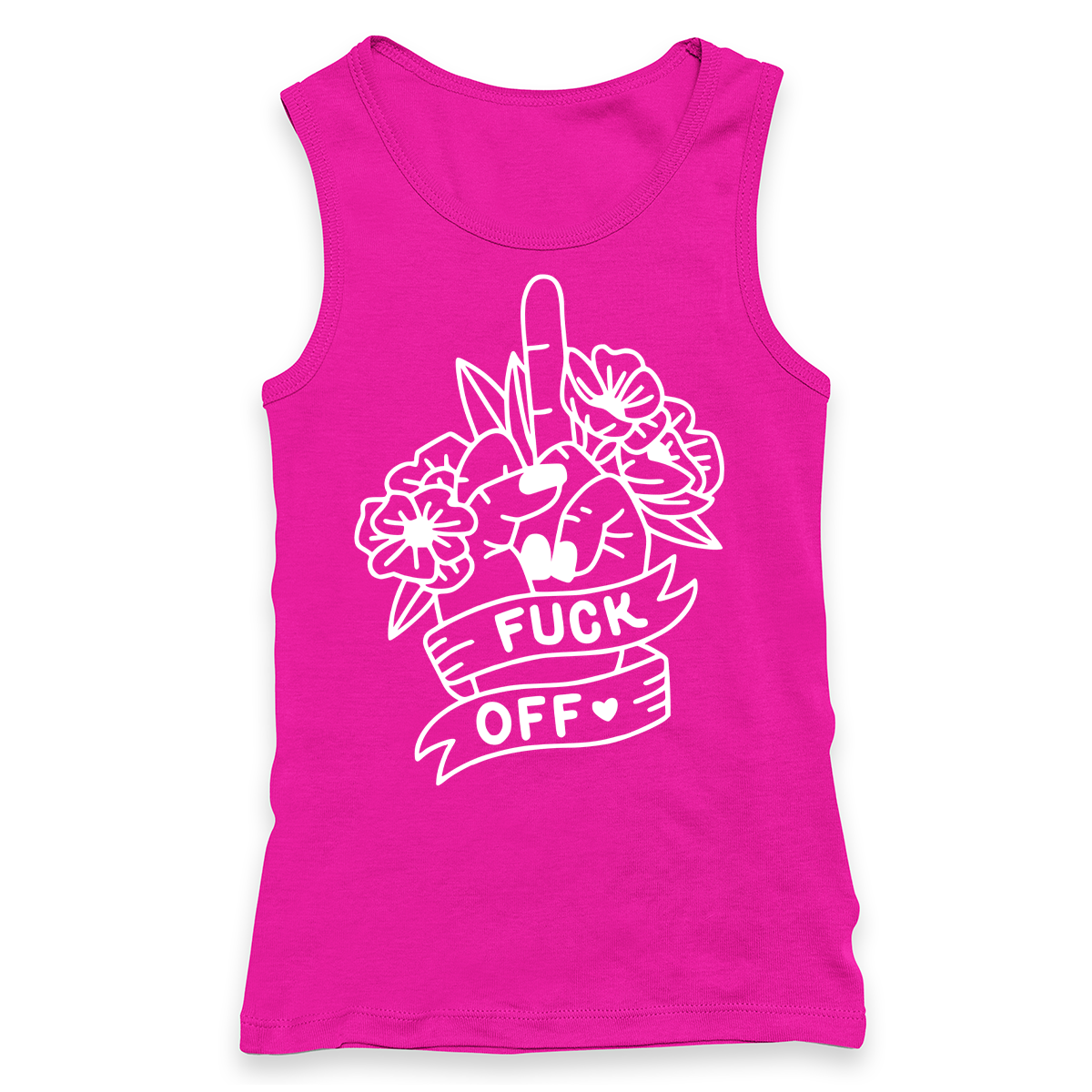 Fuck Off Floral Racerback Tank