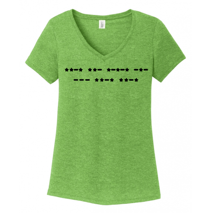 Fuck Off Morse Code (Stars) Women's V-Neck (Ladies Fit)