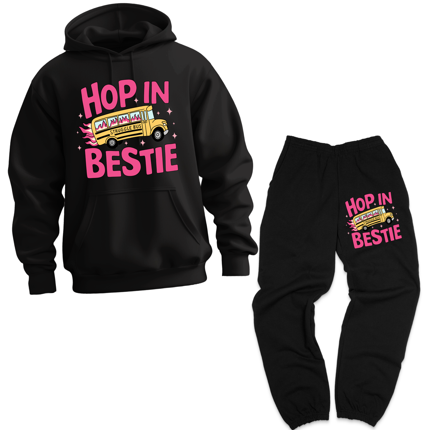 Hop In Bestie Struggle Bus Matching Set