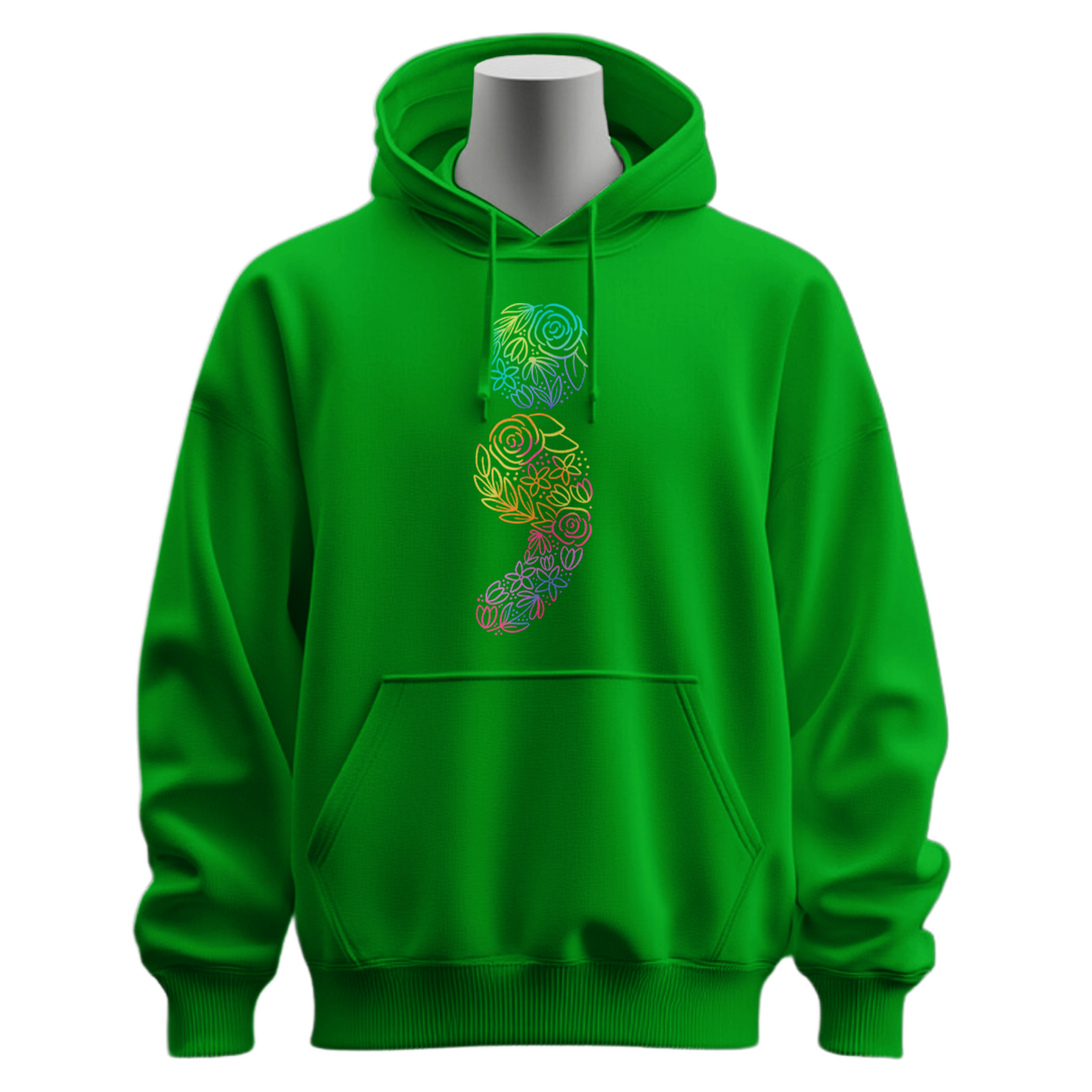 Floral Semicolon Hoodie