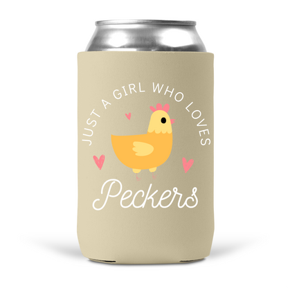 Just A Girl Who Love Peckers Koozie