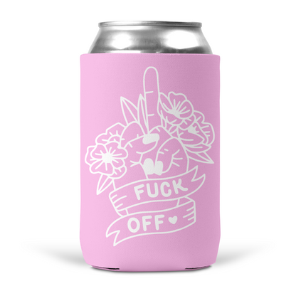 Fuck Off Middle Finger Floral Koozie