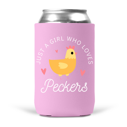 Just A Girl Who Love Peckers Koozie