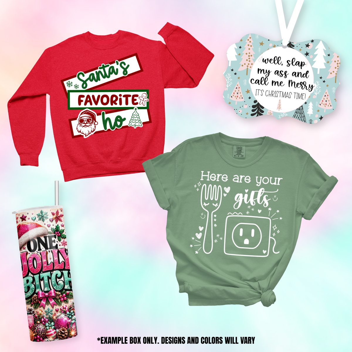 CHRISTMAS Mystery Bitch Box - 2 Shirts + 1 Tumbler + 1 Ornament