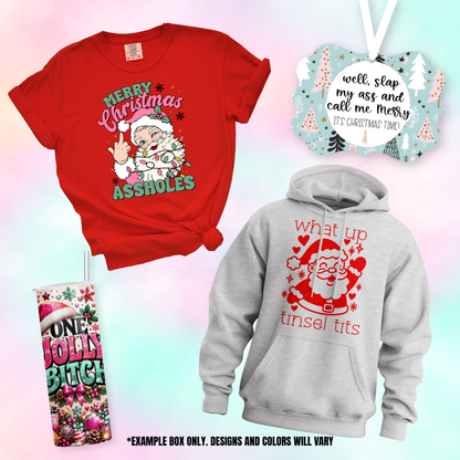 CHRISTMAS Mystery Bitch Box - 2 Shirts + 1 Tumbler + 1 Ornament