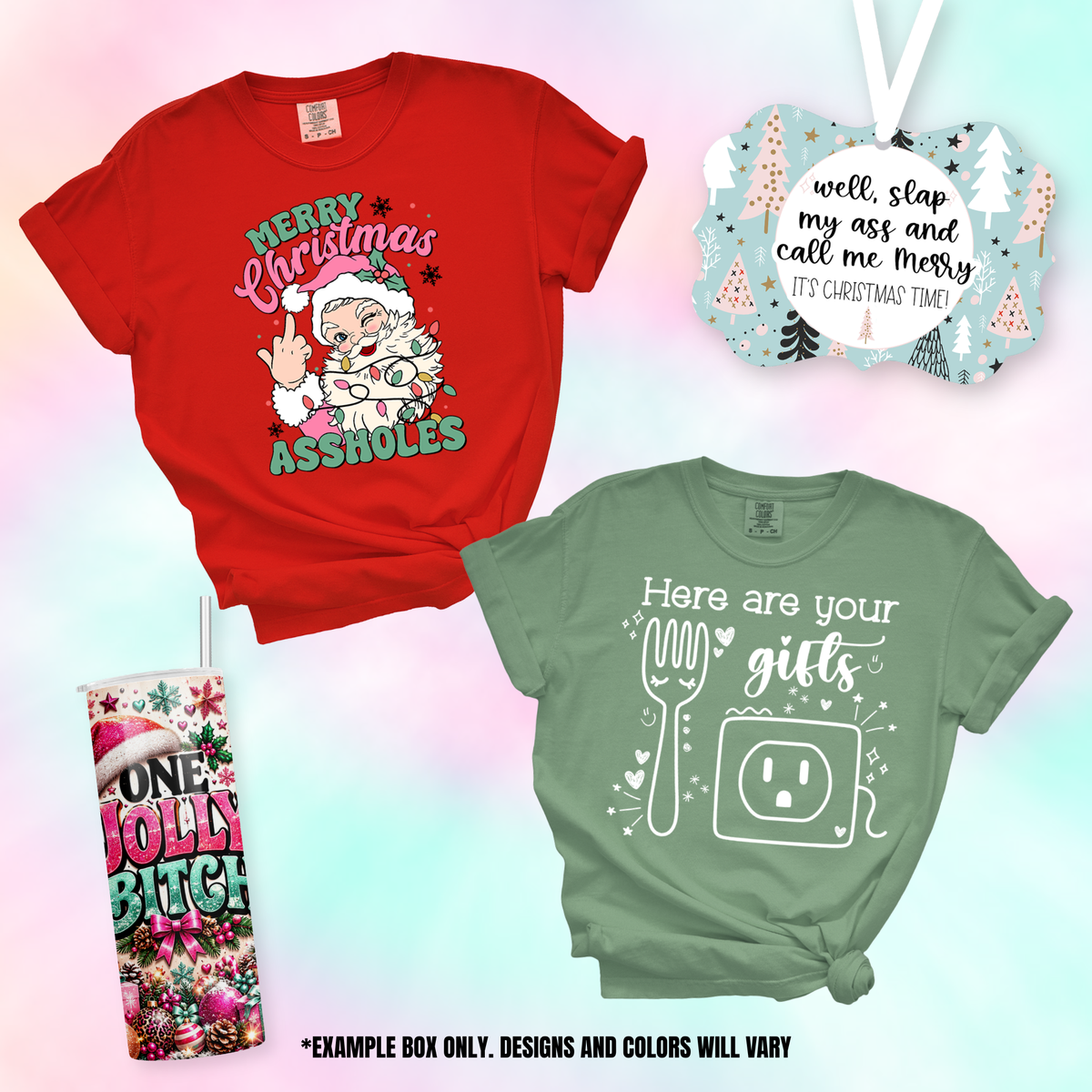 CHRISTMAS Mystery Bitch Box - 2 Shirts + 1 Tumbler + 1 Ornament