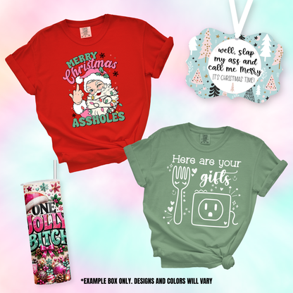 CHRISTMAS Mystery Bitch Box - 2 Shirts + 1 Tumbler + 1 Ornament