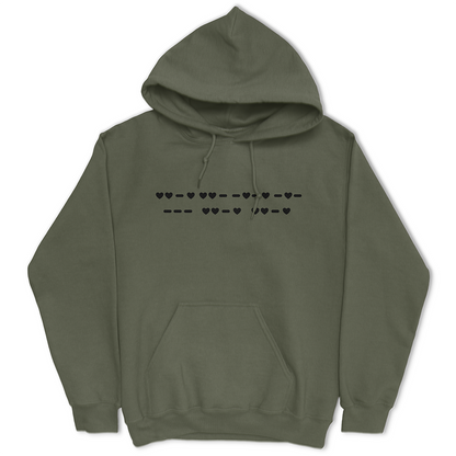 Fuck Off Morse Code Heart Hoodie