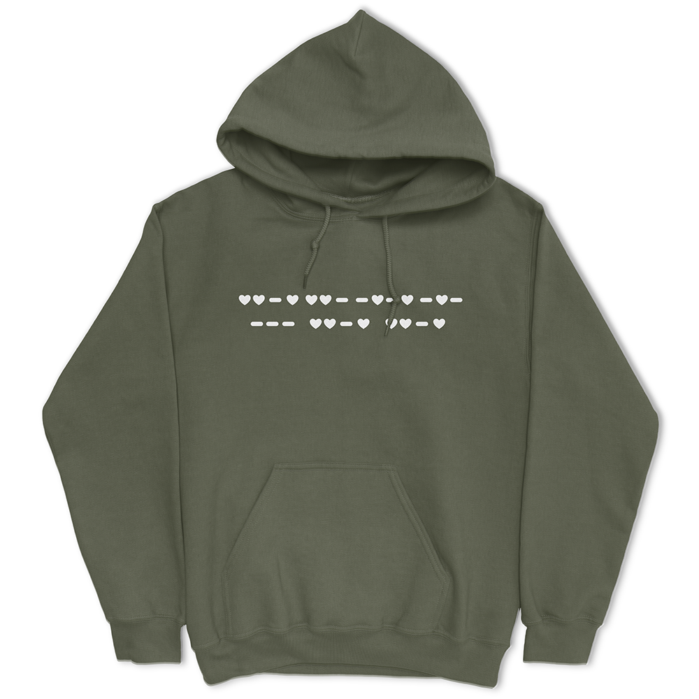 Fuck Off Morse Code Heart Hoodie