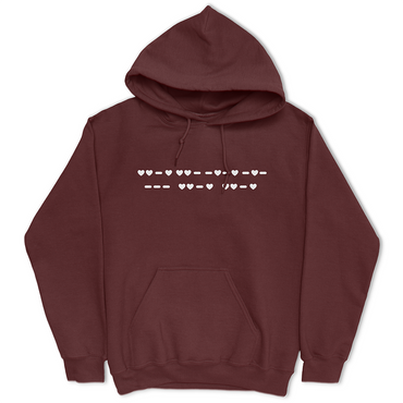 Fuck Off Morse Code Heart Hoodie