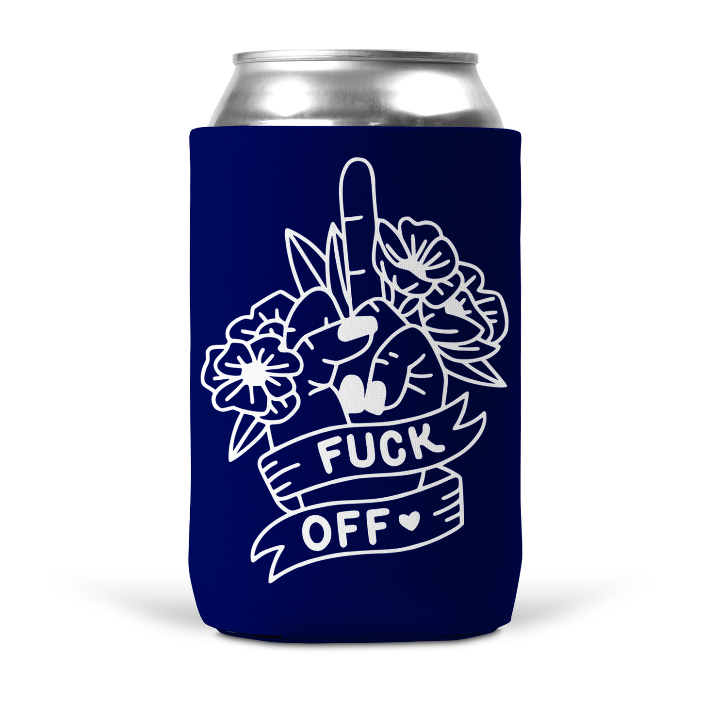 Fuck Off Middle Finger Floral Koozie