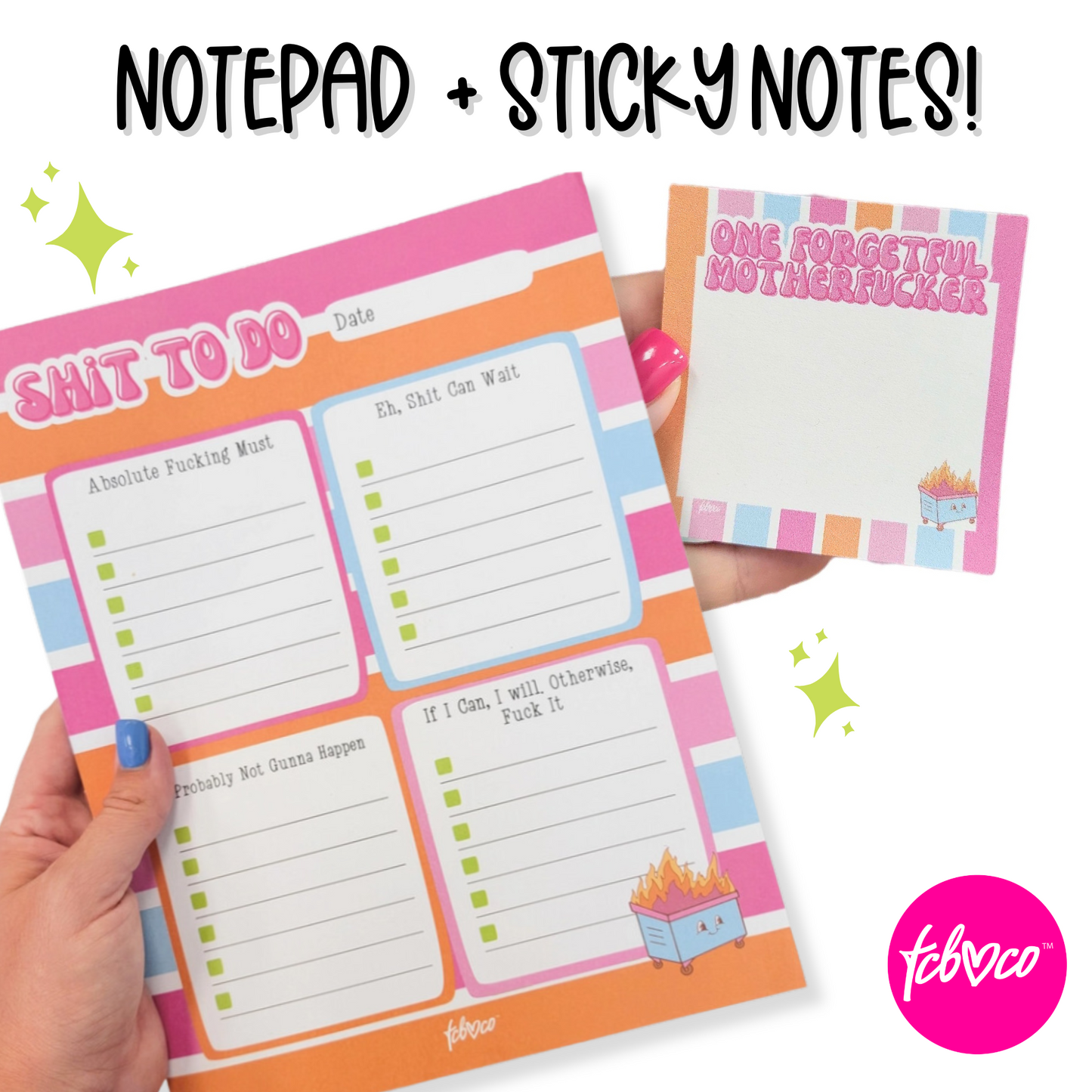 Shit To Do Notepad + Sticky Notes