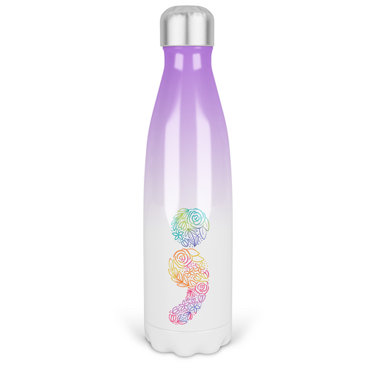 Floral Semicolon Ombre Waterbottle