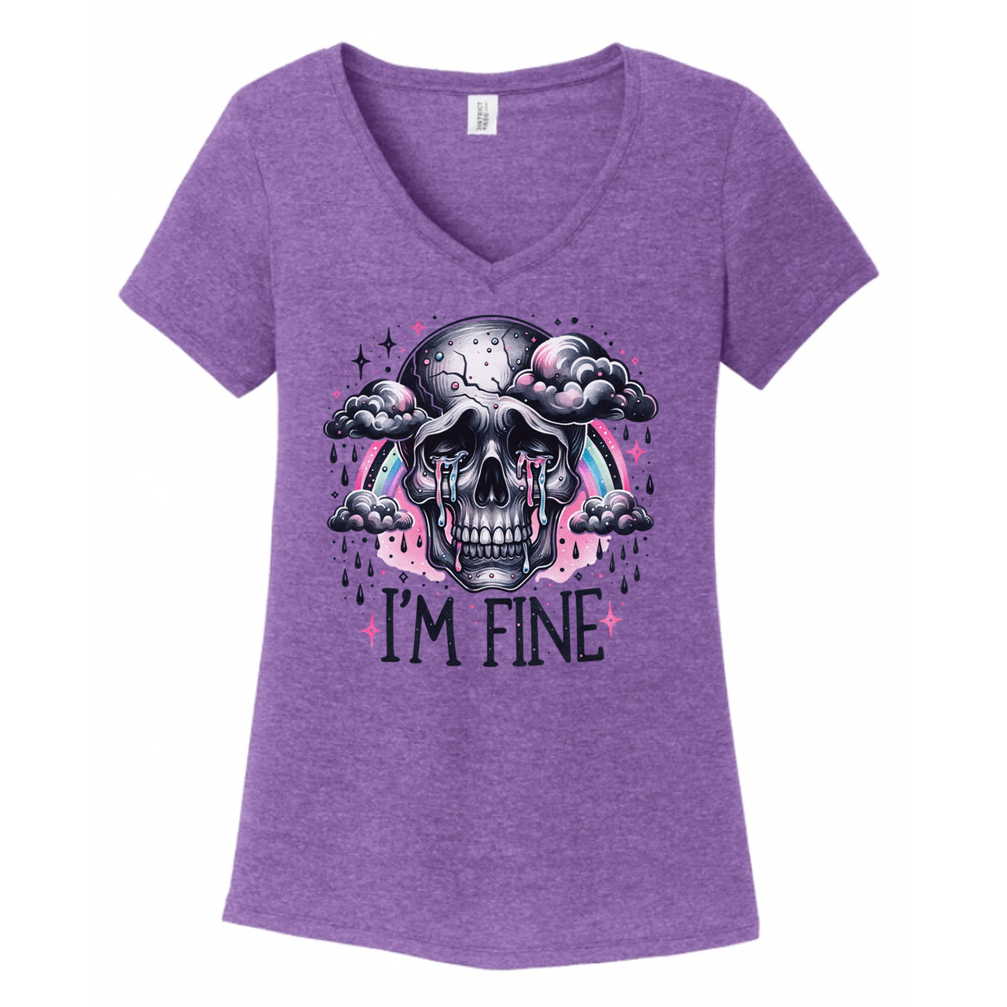 I'm Fine Skeleton Women's V-Neck (Ladies Fit)