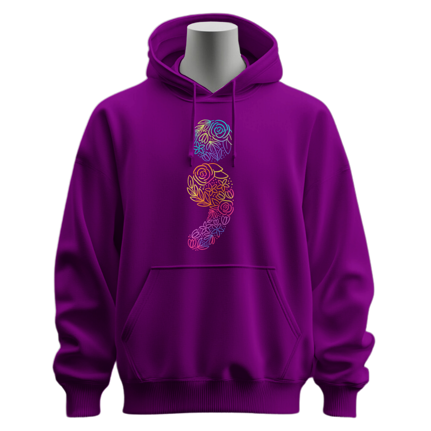 Floral Semicolon Hoodie