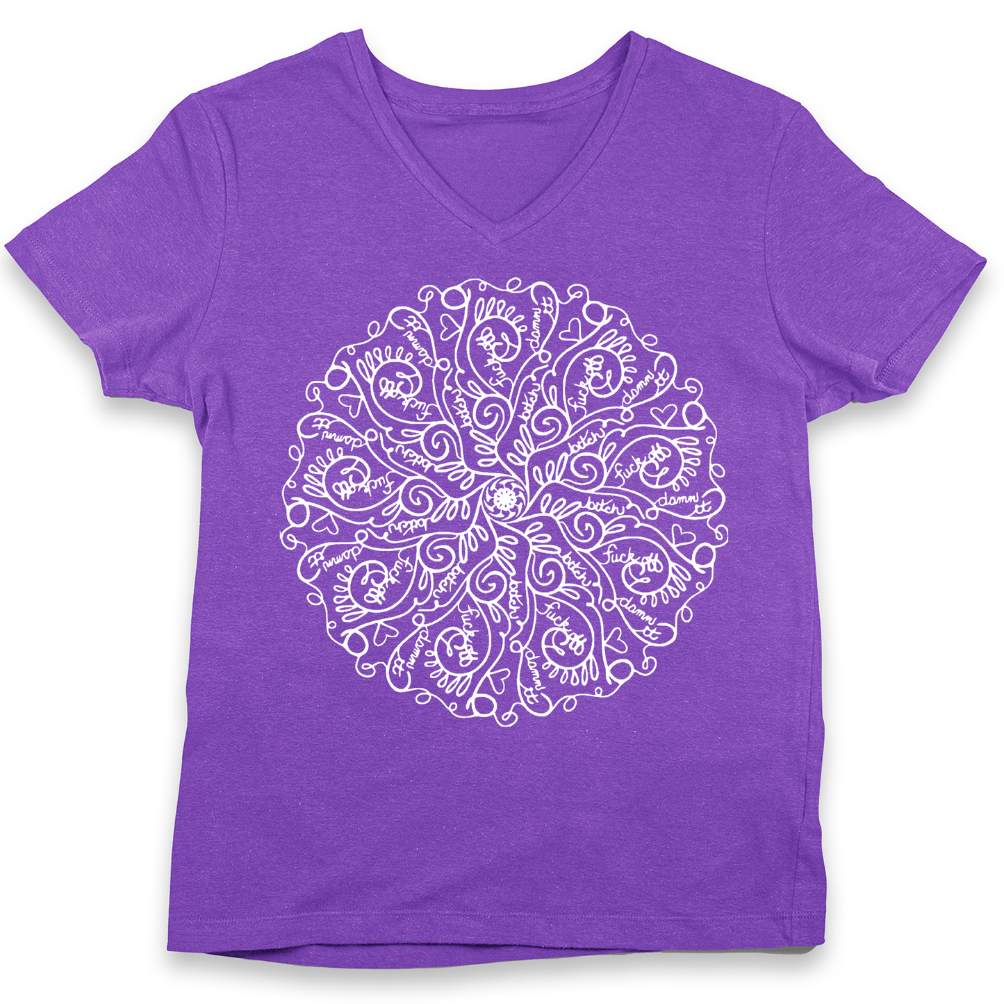 Curse Word Mandala Women's V-Neck (Ladies Fit)