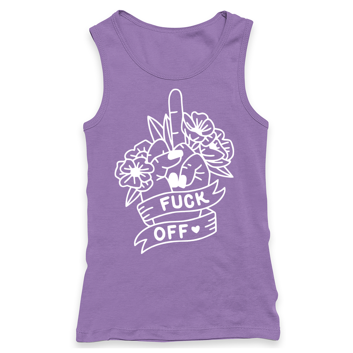Fuck Off Floral Racerback Tank