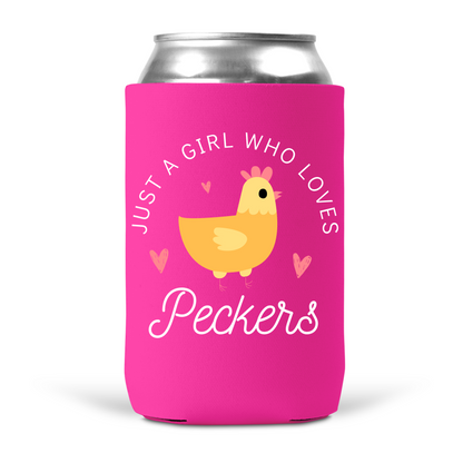 Just A Girl Who Love Peckers Koozie