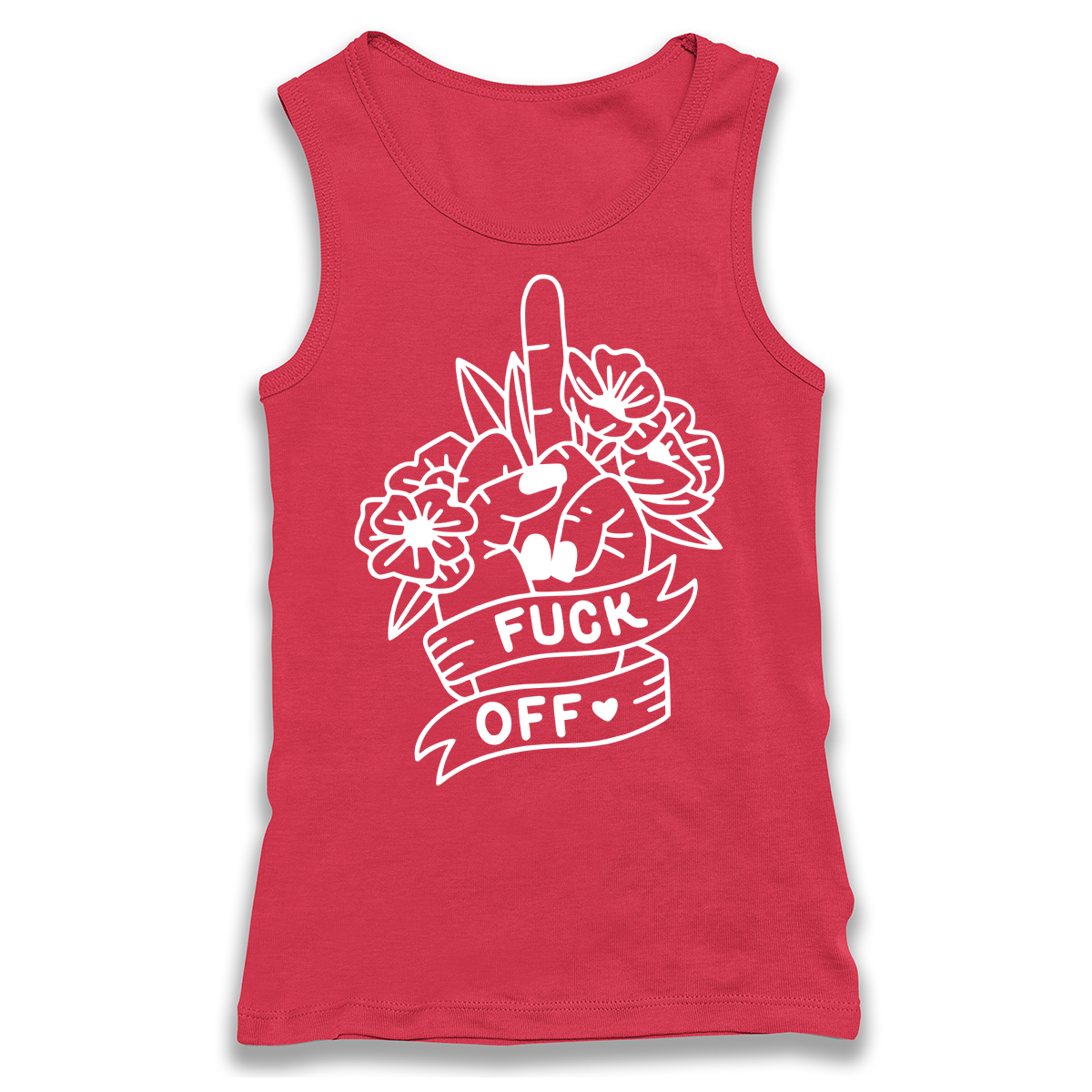 Fuck Off Floral Racerback Tank