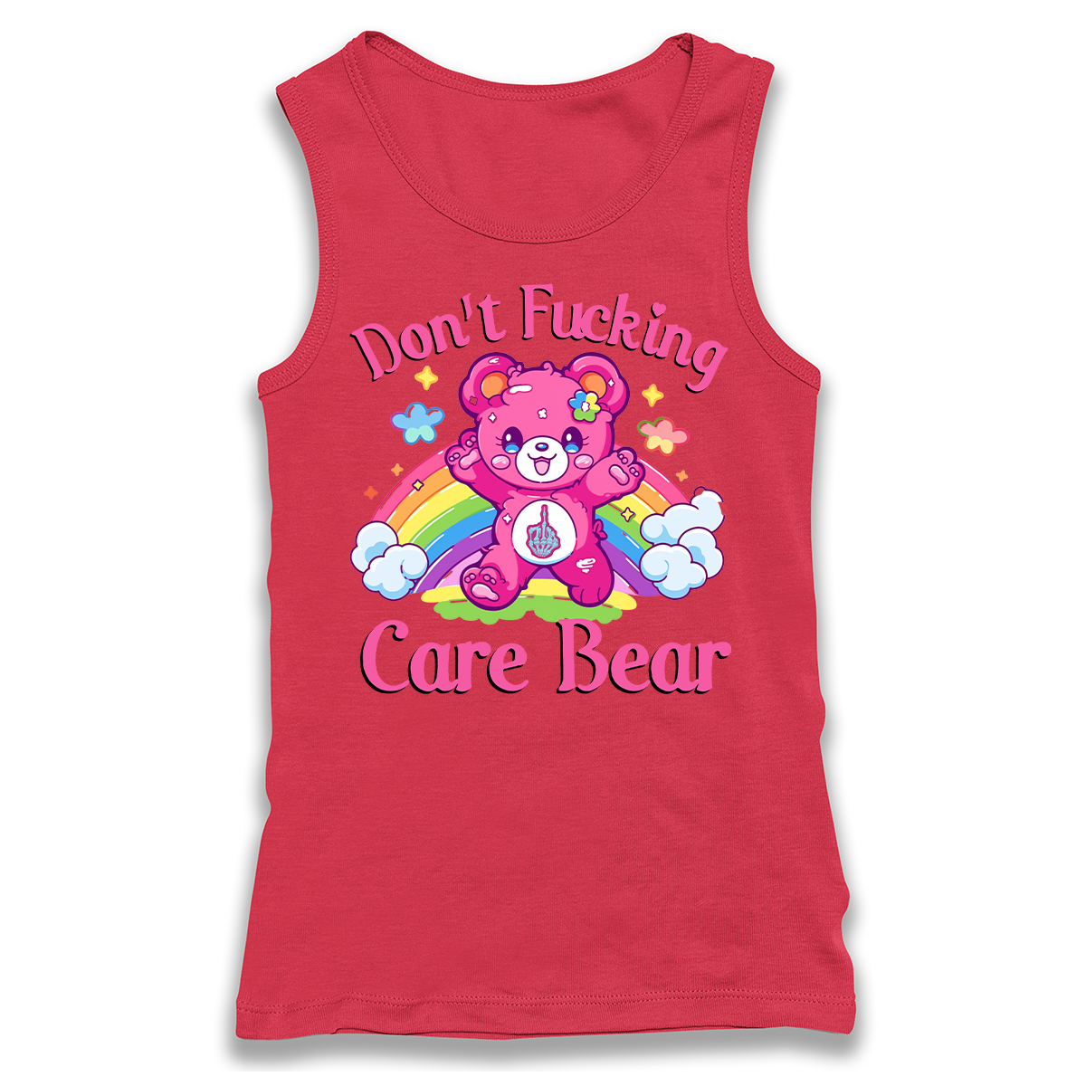 Don't Fucking Care Bear Racerback Tank