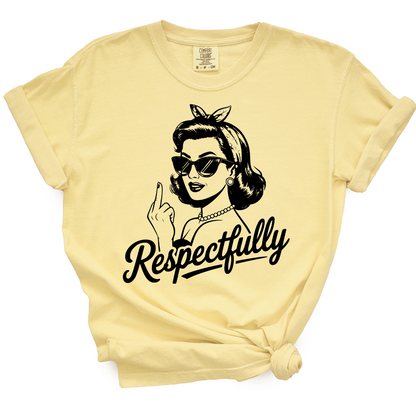 Respectfully Middle Finger Pin-Up Girl TShirt