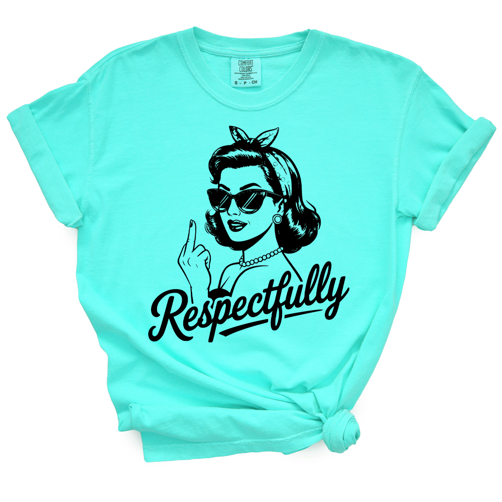 Respectfully Middle Finger Pin-Up Girl TShirt