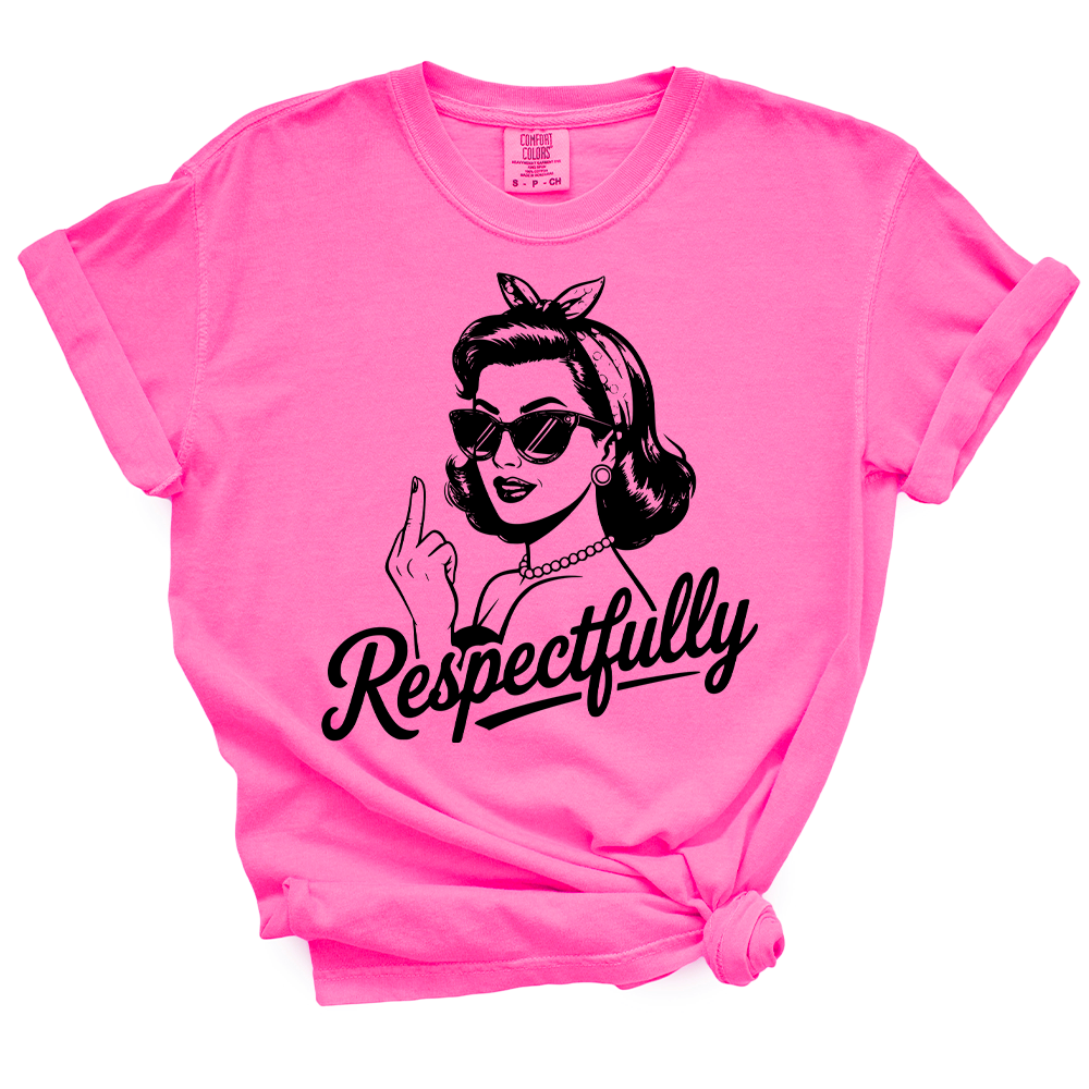 Respectfully Middle Finger Pin-Up Girl TShirt
