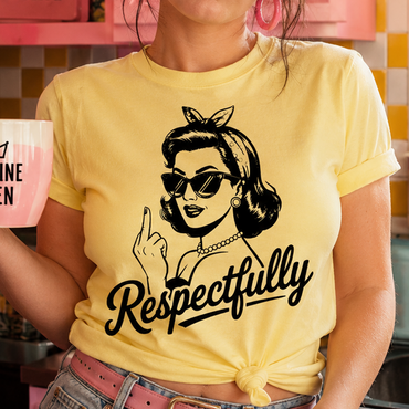 Respectfully Middle Finger Pin-Up Girl TShirt