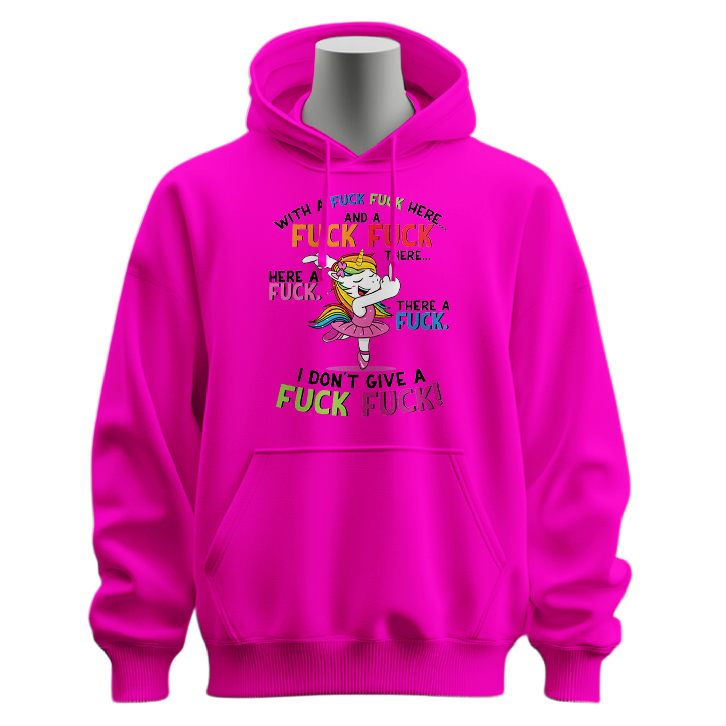 Fuck Fuck Here Unicorn Hoodie