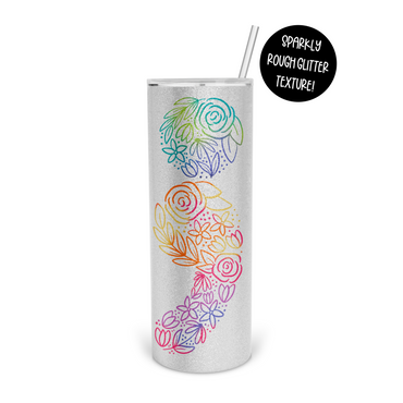 Floral Semicolon Skinny Tumbler