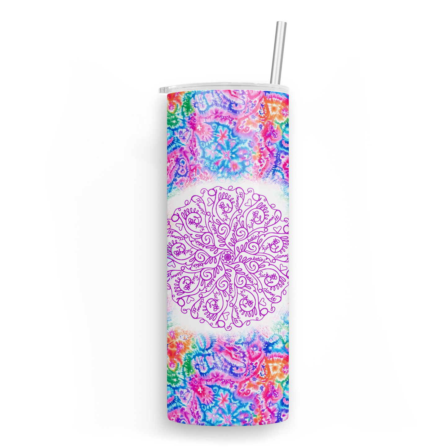 Curse Word Mandala Skinny Tumbler