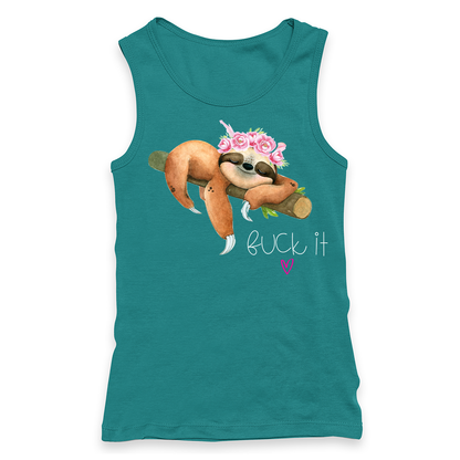 Fuck It Sloth Racerback Tank