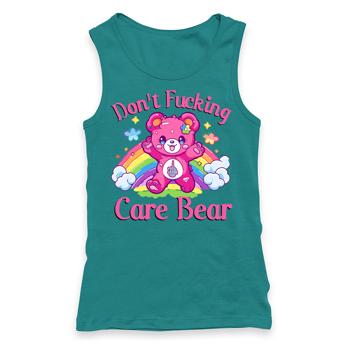Don't Fucking Care Bear Racerback Tank