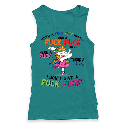 Fuck Fuck Here Unicorn Racerback Tank