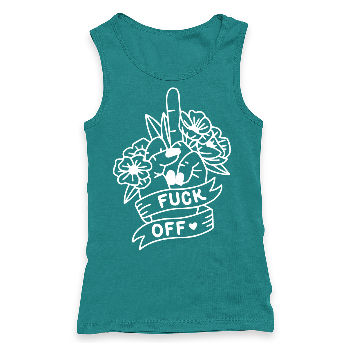 Fuck Off Floral Racerback Tank
