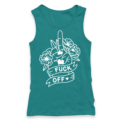 Fuck Off Floral Racerback Tank