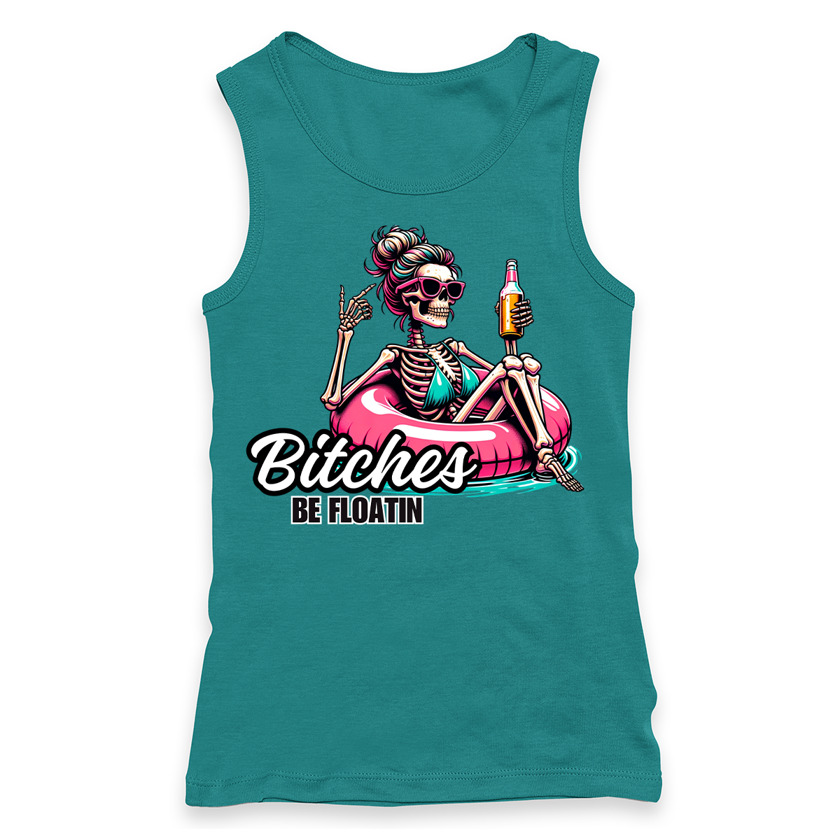 Bitches Be Floating Racerback Tank
