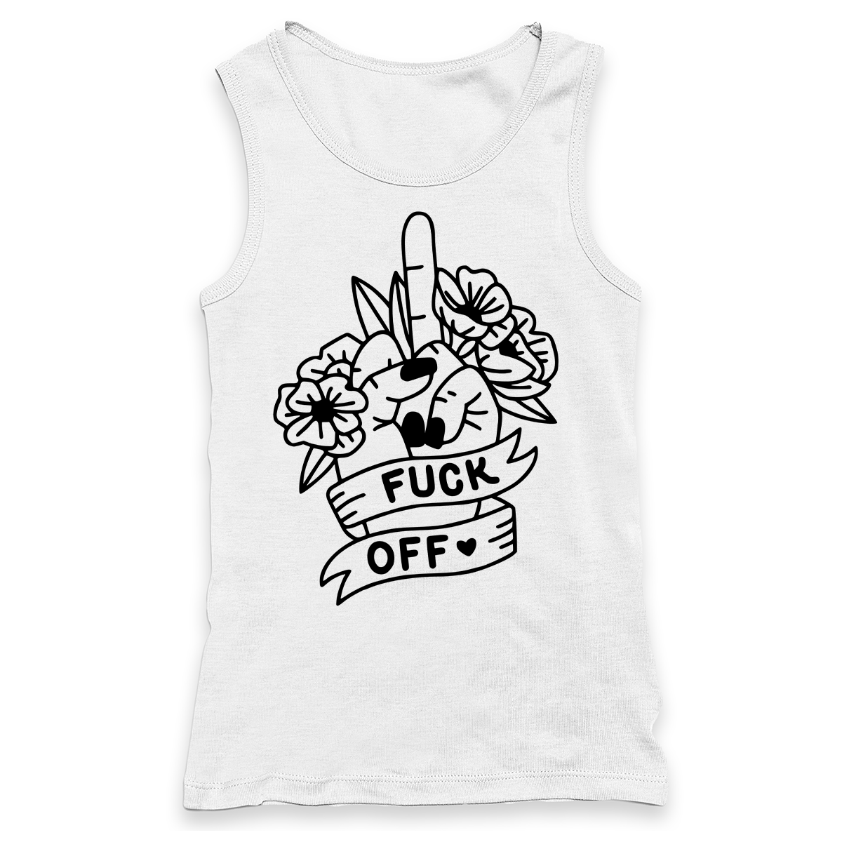 Fuck Off Floral Racerback Tank