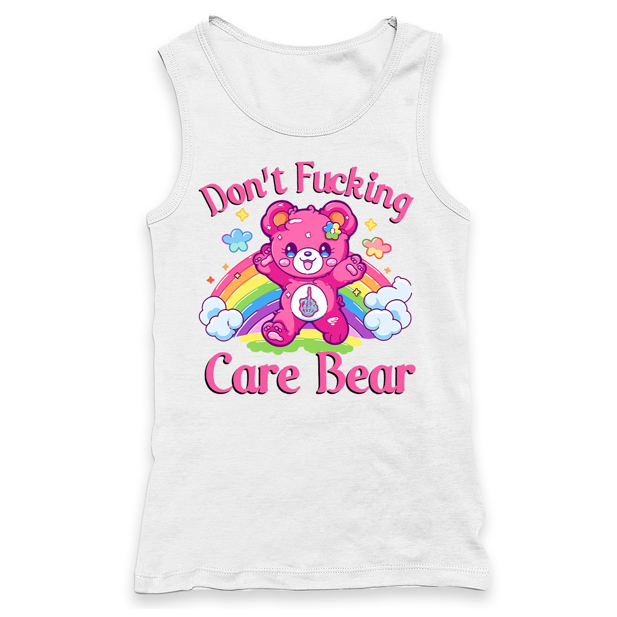 Don't Fucking Care Bear Racerback Tank