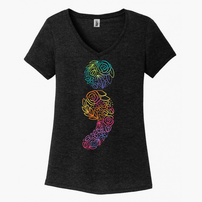 Semicolon Women's V-Neck (Ladies Fit)