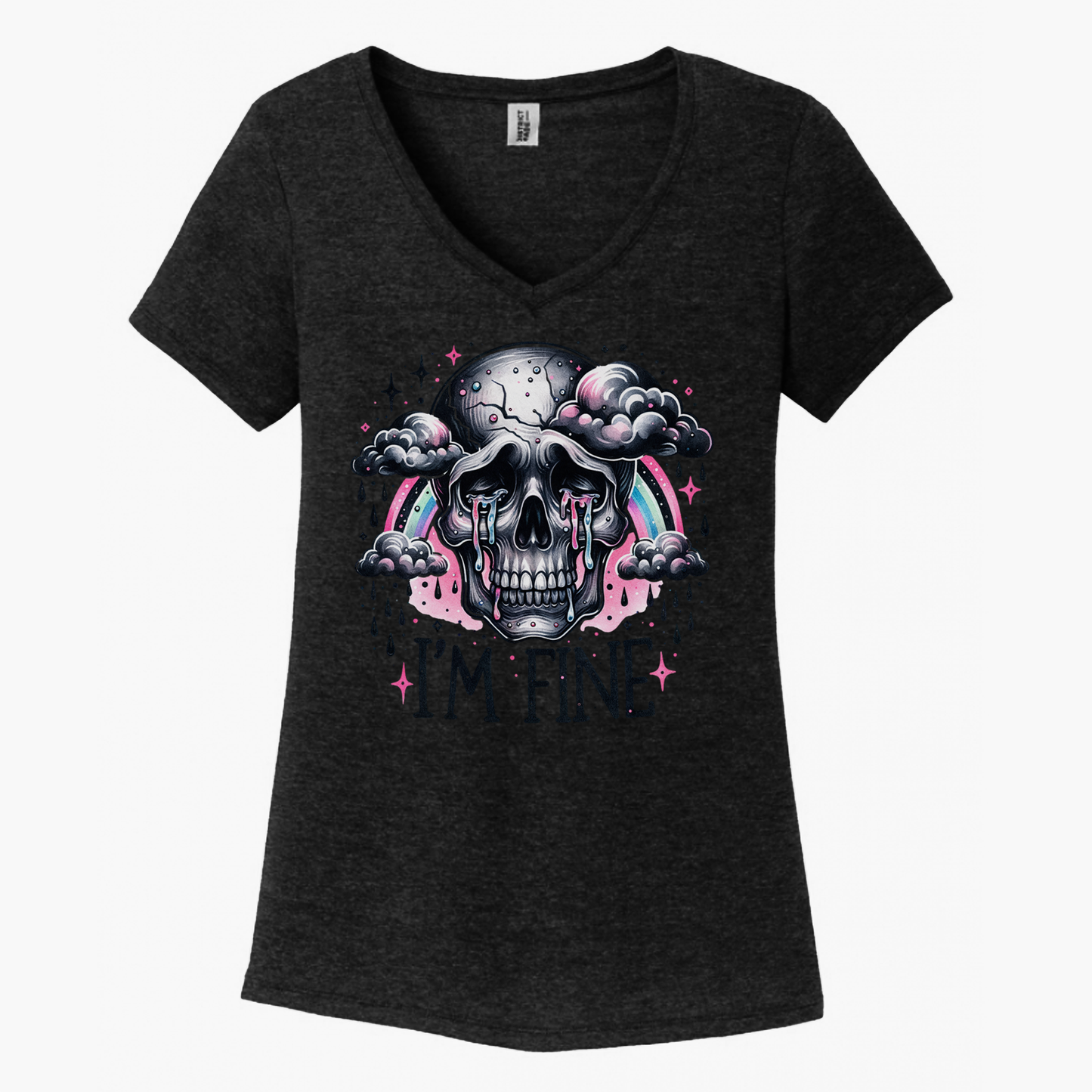 I'm Fine Skeleton Women's V-Neck (Ladies Fit)