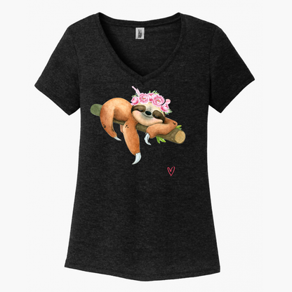 Fuck It Sloth Women's V-Neck (Ladies Fit)