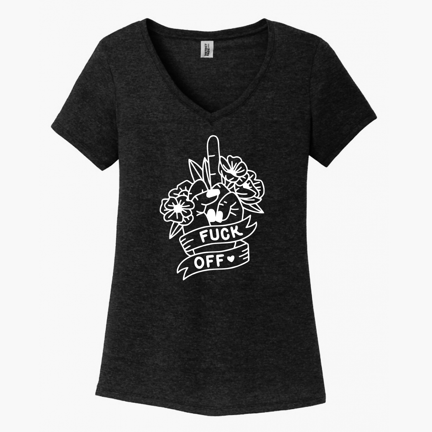 Fuck Off Floral Women's V-Neck (Ladies Fit)