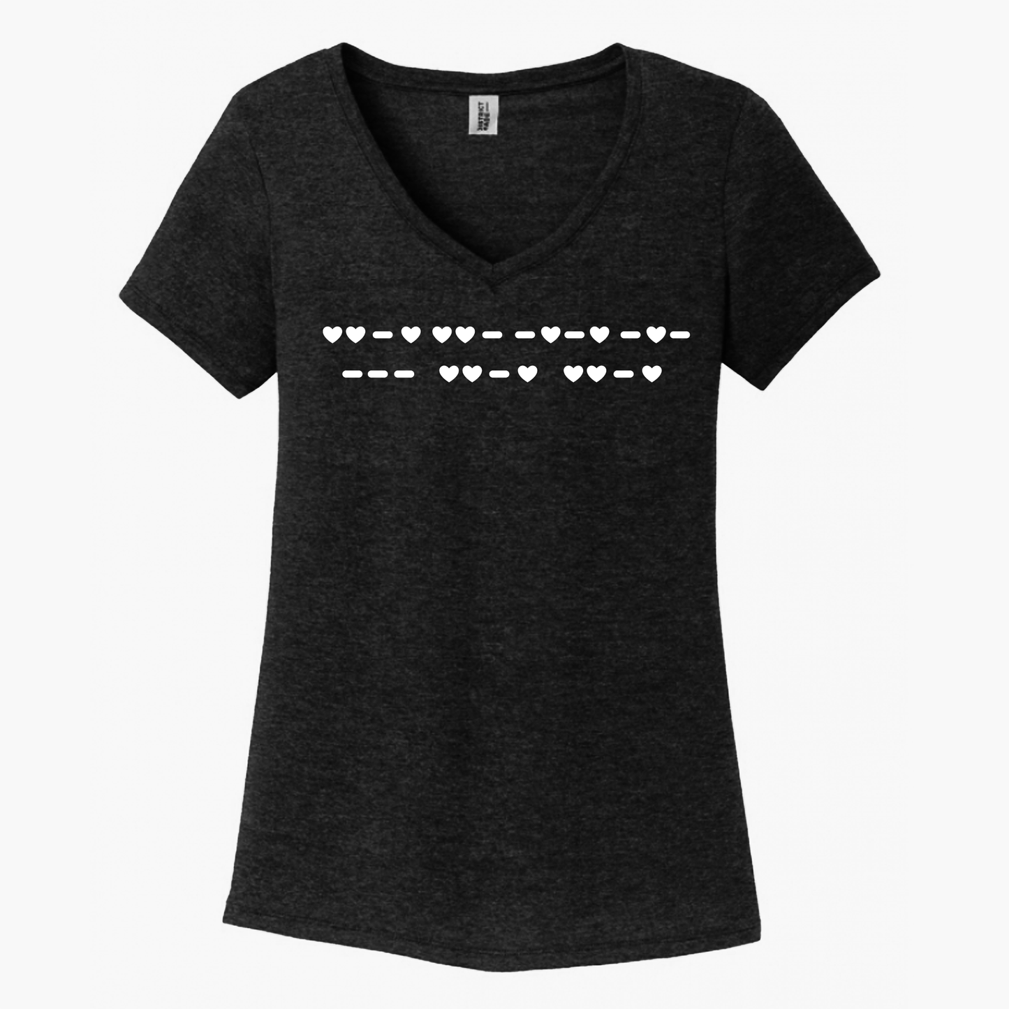 Fuck Off Morse Code (Hearts) Women's V-Neck (Ladies Fit)