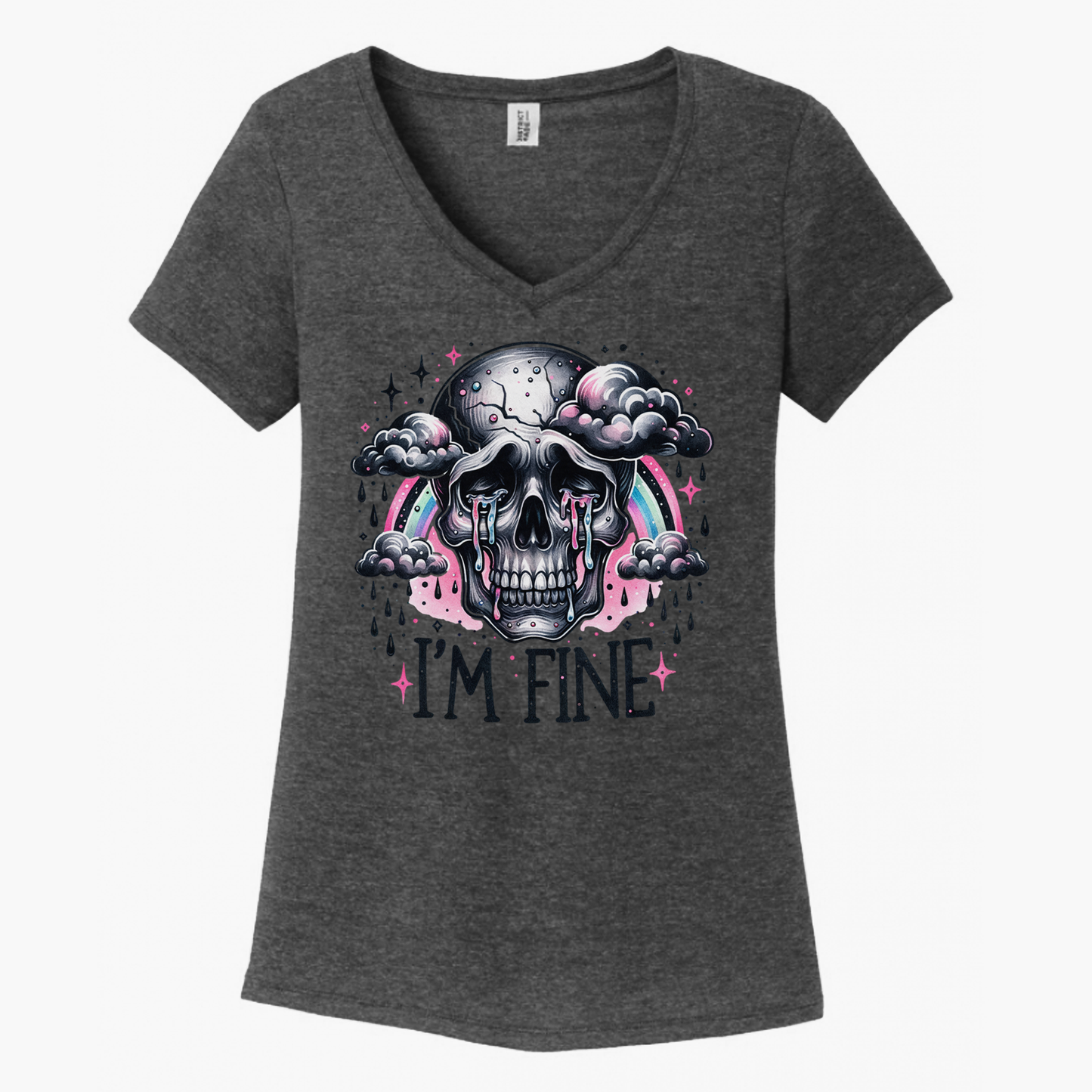 I'm Fine Skeleton Women's V-Neck (Ladies Fit)