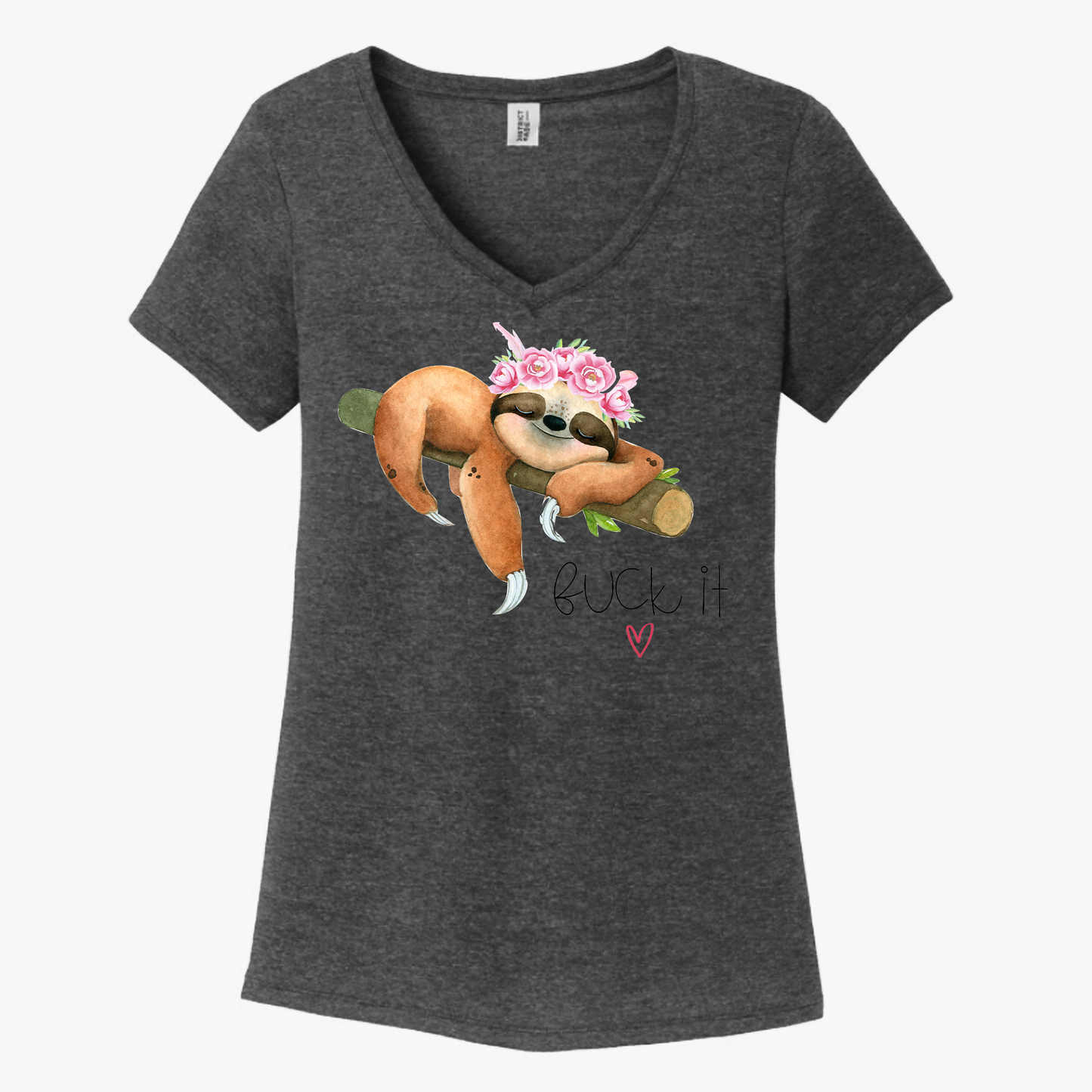 Fuck It Sloth Women's V-Neck (Ladies Fit)