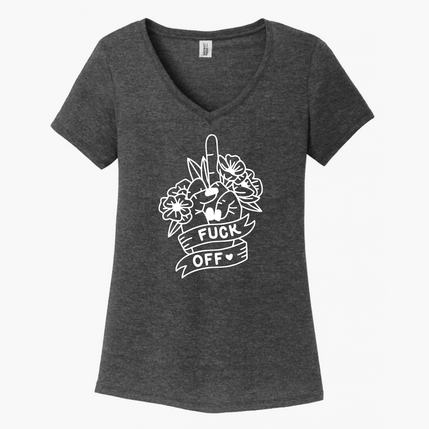 Fuck Off Floral Women's V-Neck (Ladies Fit)