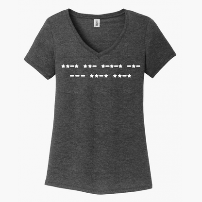 Fuck Off Morse Code (Stars) Women's V-Neck (Ladies Fit)